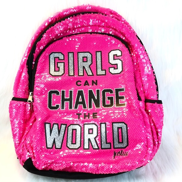 pink flip sequin backpack